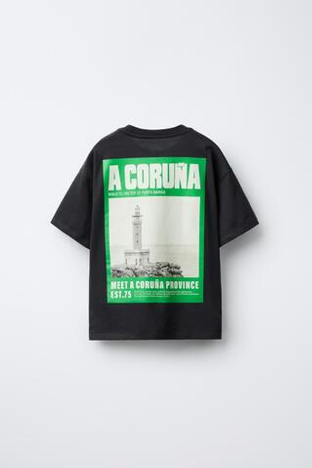 ZARA ФУТБОЛКА "CORUÑA CITY", АНТРАЦИТОВО-СЕРЫЙ