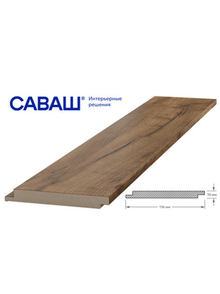 Модульная стеновая панель Дуб Крафт Табачный, 2800*116*10 мм