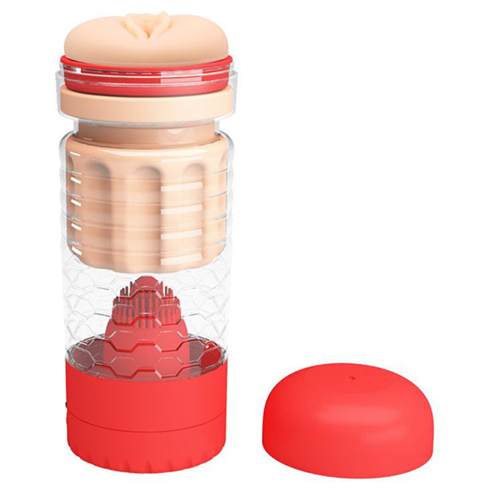 Вибромастурбатор-вагина 17,9см в красной колбе Pretty Love Emily BM-00900T65-1