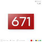 Номер на дверь 671, табличка на дверь для офиса, квартиры, кабинета, аудитории, склада, красная 120х70 мм, Айдентика Технолоджи