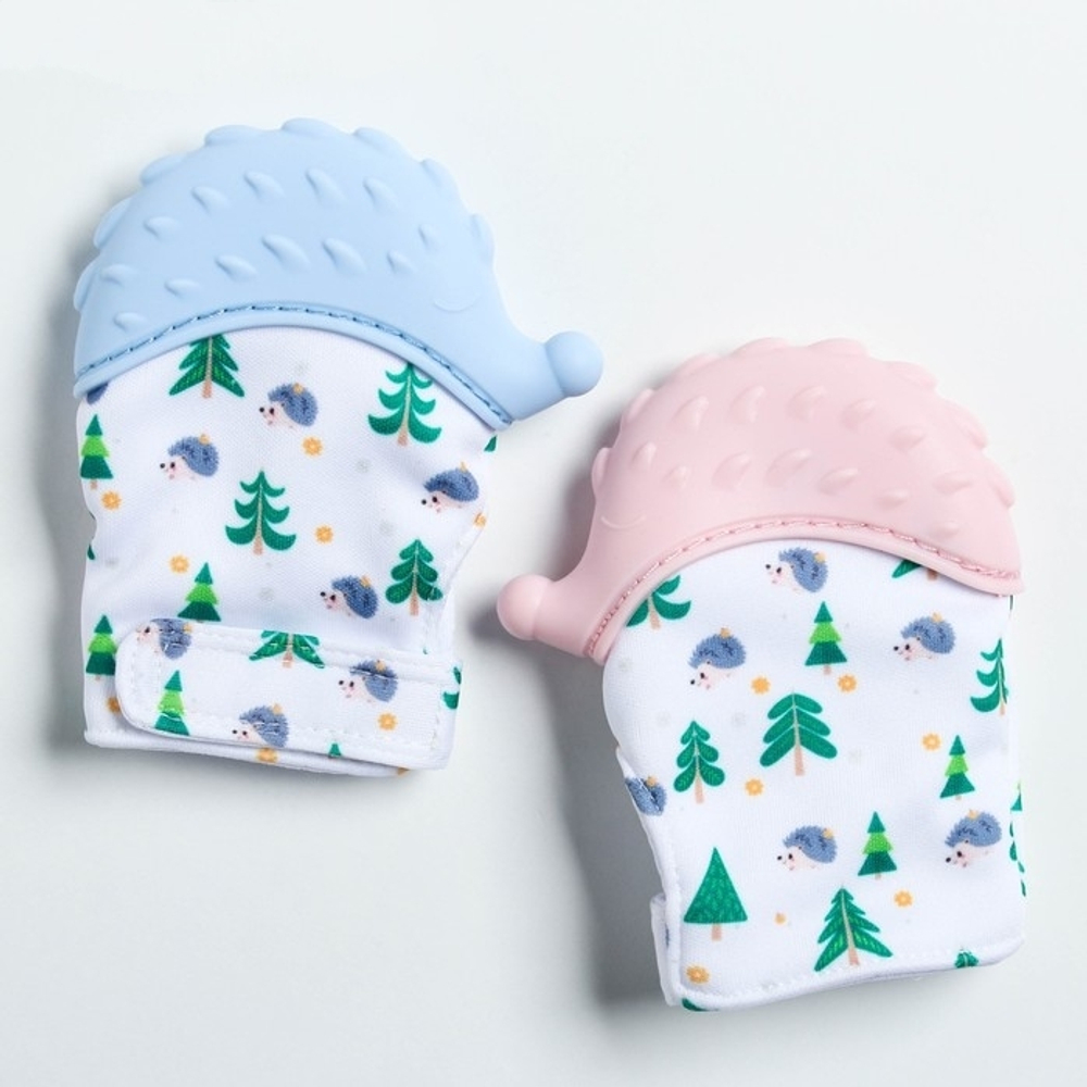 Прорезыватель рукавичка «Ежик», на липучке, цвет МИКС 4328486