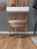 Комплект круглых банкеток - ЗБЕЖ - бежевое на золотом