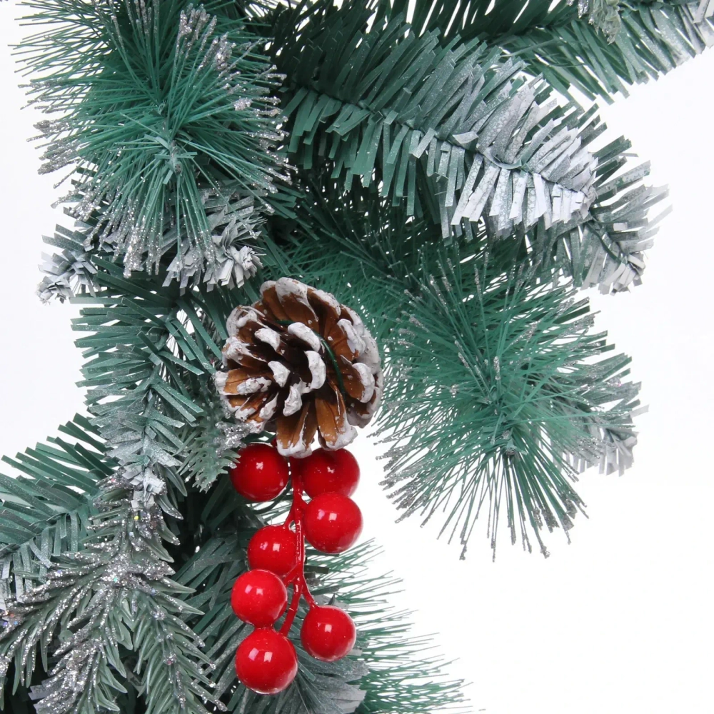 Венок хвойный «Волшебство зимы» d-50 см, ПВХ, литой ПВХ, шишки, ягоды