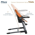 PITUSO Стул для кормления 3 в1 электрокачели/стул/бустер Triola,рама черн.,black/черный