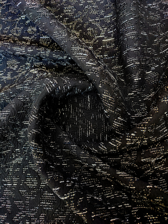 Костюмная жаккард, черный/золото FC#