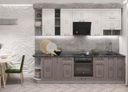 Модульный кухонный гарнитур «Опера» 2800 (Ваниль/Вуд патина), ЛДСП/МДФ, ДСВ Мебель