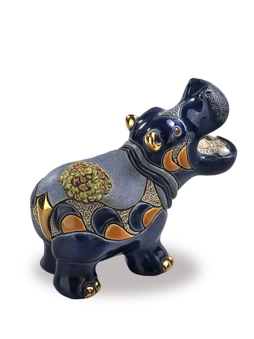 De Rosa Rinconada Статуэтка керамическая Гиппопотам с лилией