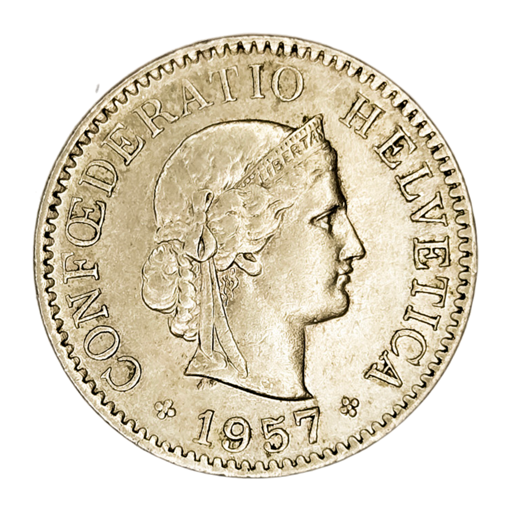 Switzerland, 5 Rappen, 1957 – Libertas Series, XF