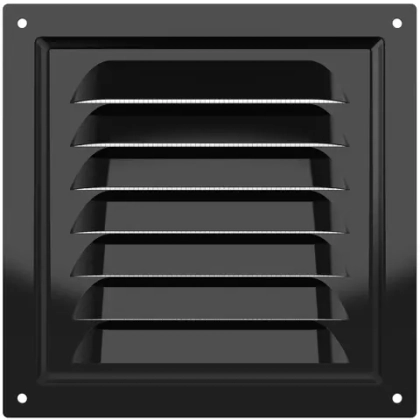 Решетка 150*150 1515МЭ Black вентиляционная с покрытием п.эмалью с сеткой ERA Сталь