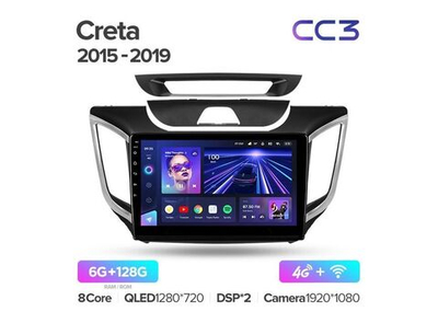 Магнитола Teyes CC3 6-128 Hyundai Creta IX25 2015-2019 10.2"
