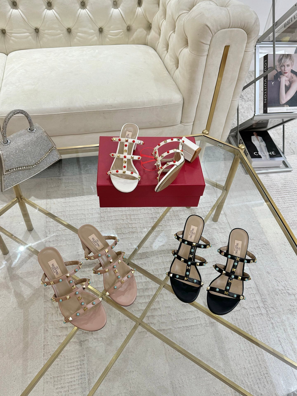 Valentino Rockstud Slide Sandal (3 colors)