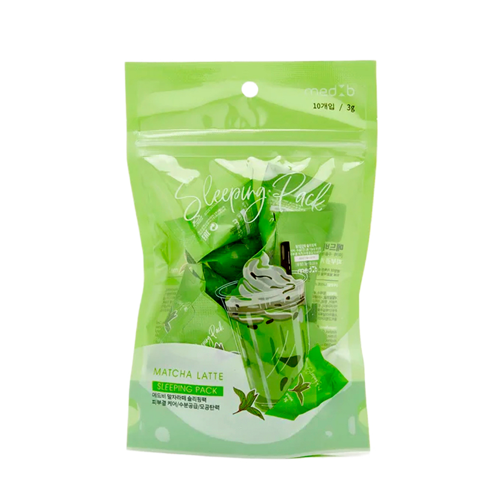Маска для лица ночная MEDB Matcha Latte Sleeping Pack с экстрактами матча и молочного протеина 3 г х 10 шт