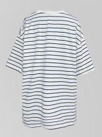 Футболка JN 8119 удлиненная свободная в полоску