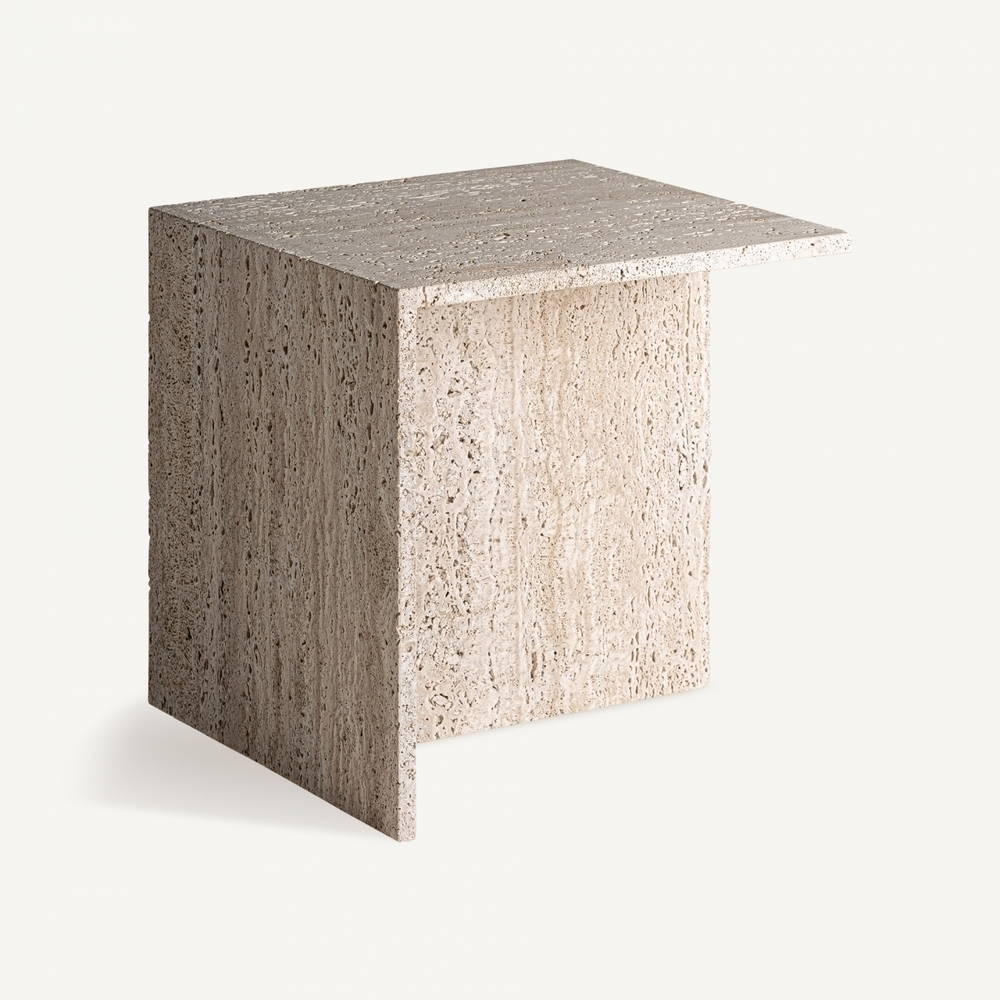 Приставной столик Vical Theuville из травертина 50x50