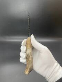 Обсидиановый нож с рукоятью из рога оленя 18 см