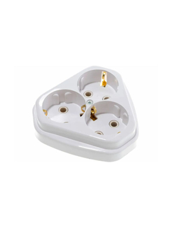 Розетка трехмест. скр. уст. с з/к (ток 16А) РС10/16-835 в инд.упак.