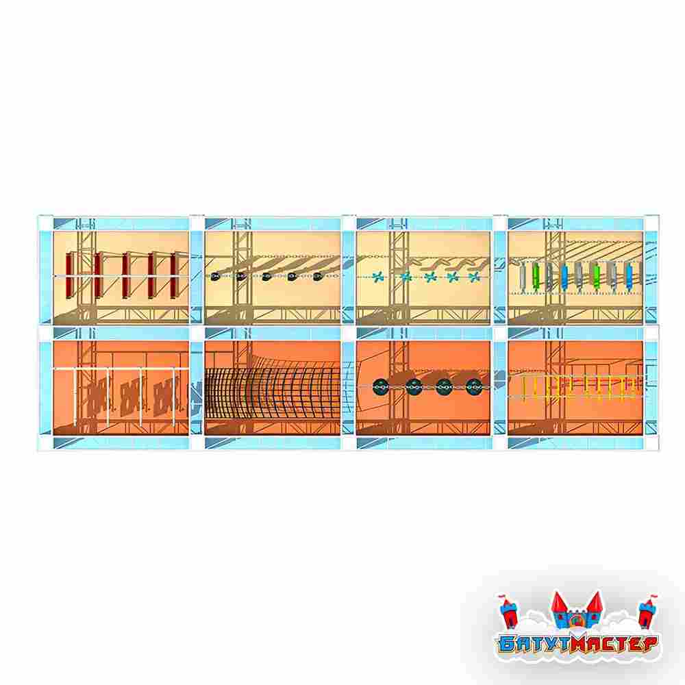 Развлекательный парк ниндзя «Мир воинов», 14×7×3,5 м