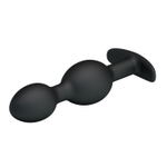 Чёрные анальные шарики из силикона - 12,5 см.