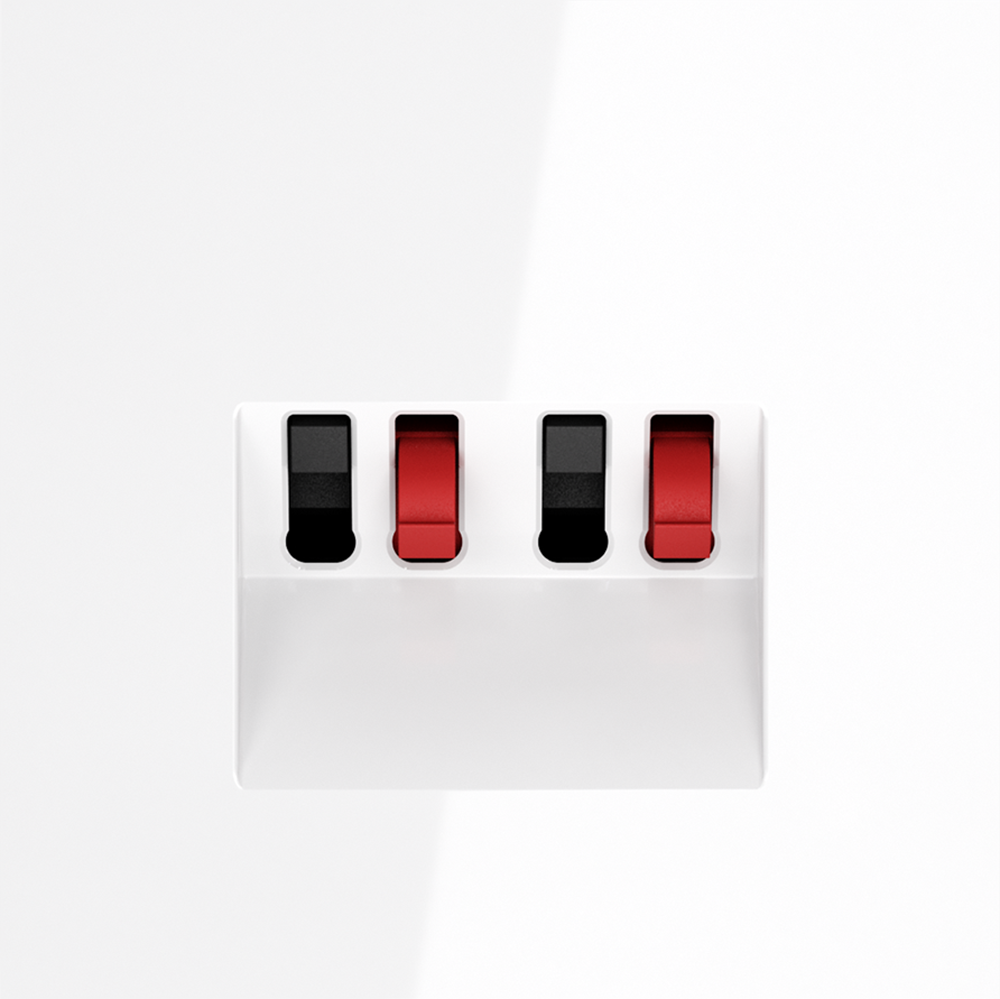 Розетка акустическая встраиваемая VOLTUM S70 4-местная, (белый глянцевый)