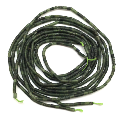 Нефрит матовый 2х1 мм, бусины (нить)