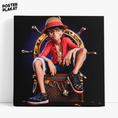 Картина для интерьера Манки Д Луффи, персонаж манги и аниме One Piece Большой куш, холст с печатью на подрамнике, на стену, Постер Плакат