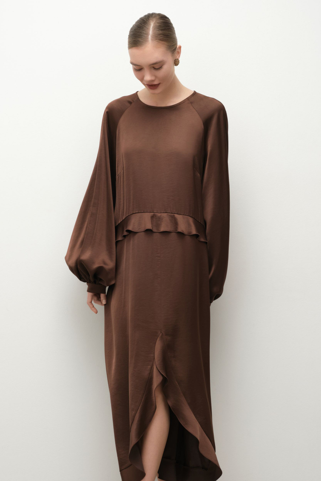 Платье богемное с воланами