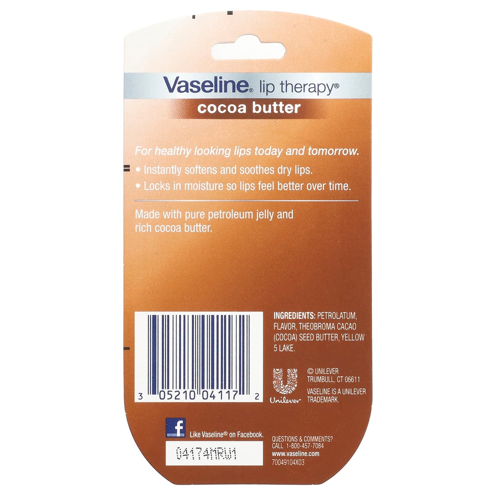 Vaseline, Lip Therapy®, масло какао, 2 пакетика по 7 г (0,25 унции)