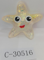 Мякиш Морская звезда сахар с блестками 10 см, 3 цвета микс, с-30516