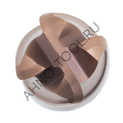 Фреза твердосплавная радиусная  10мм (L=75, l=25, хв=10) Z4 35° по стали, нерж., чугуну, с радиусной