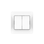GLOSSA 2-клавишный ВЫКЛЮЧАТЕЛЬ, сх.5, 10АХ, в сборе, быстрозажим. клем., БЕЛЫЙ