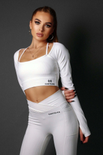 Лосины Gantelka DREAM с карманами и эффектом push-up белые