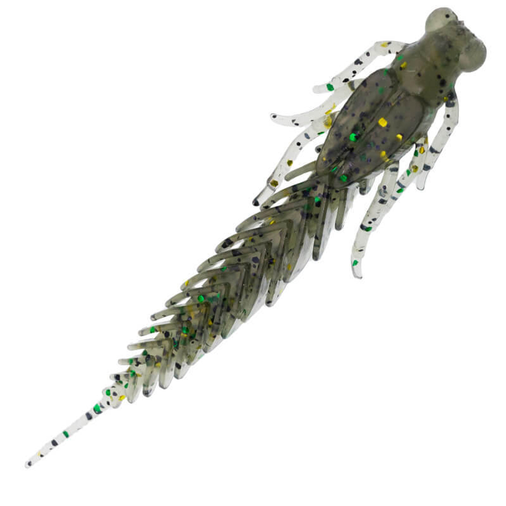 Приманка ZUB-LARVA 100мм(4")-4шт, (цвет 501) серый с блестками