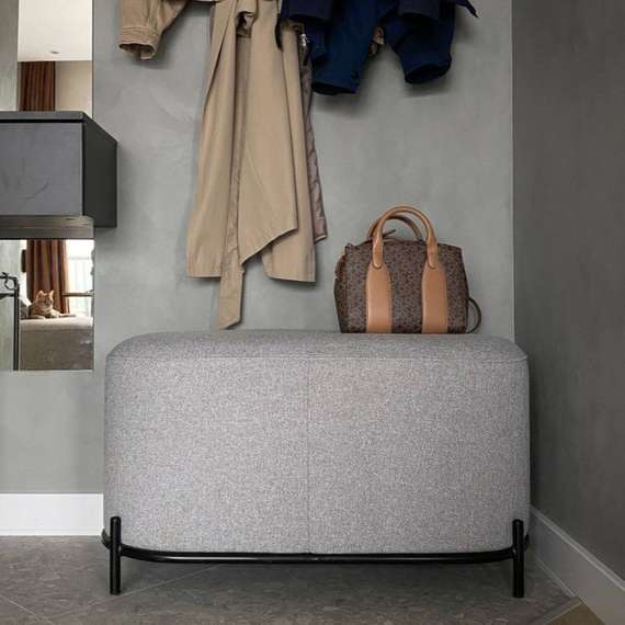 Банкетка Midnight 80 см светло-серая