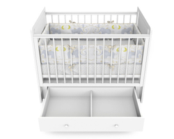 Кровать детская Indigo Happy Friends маятник на колесах, ящик