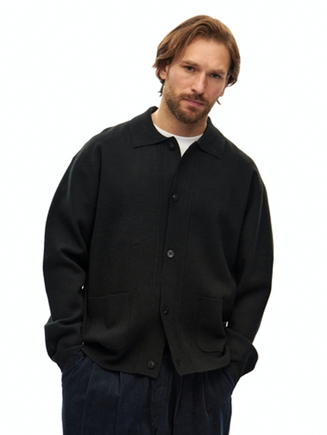 Черный шерстяной кардиган Laine Premium