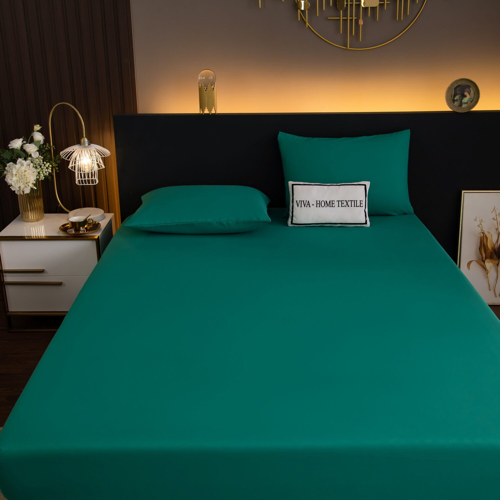 Комплект постельного белья Однотонный Сатин на резинке CSR044