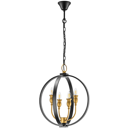731247 Люстра CERO 4х40W E14 ЧЕРНЫЙ/ЗОЛОТО