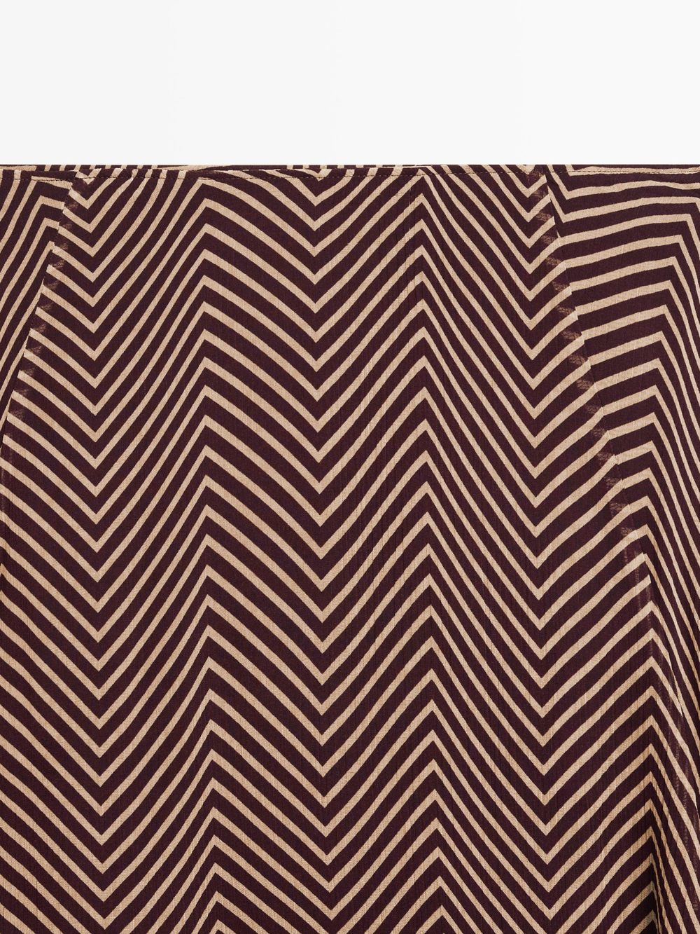 Massimo Dutti Расклешенная юбка миди с геометрическим принтом, бургунди