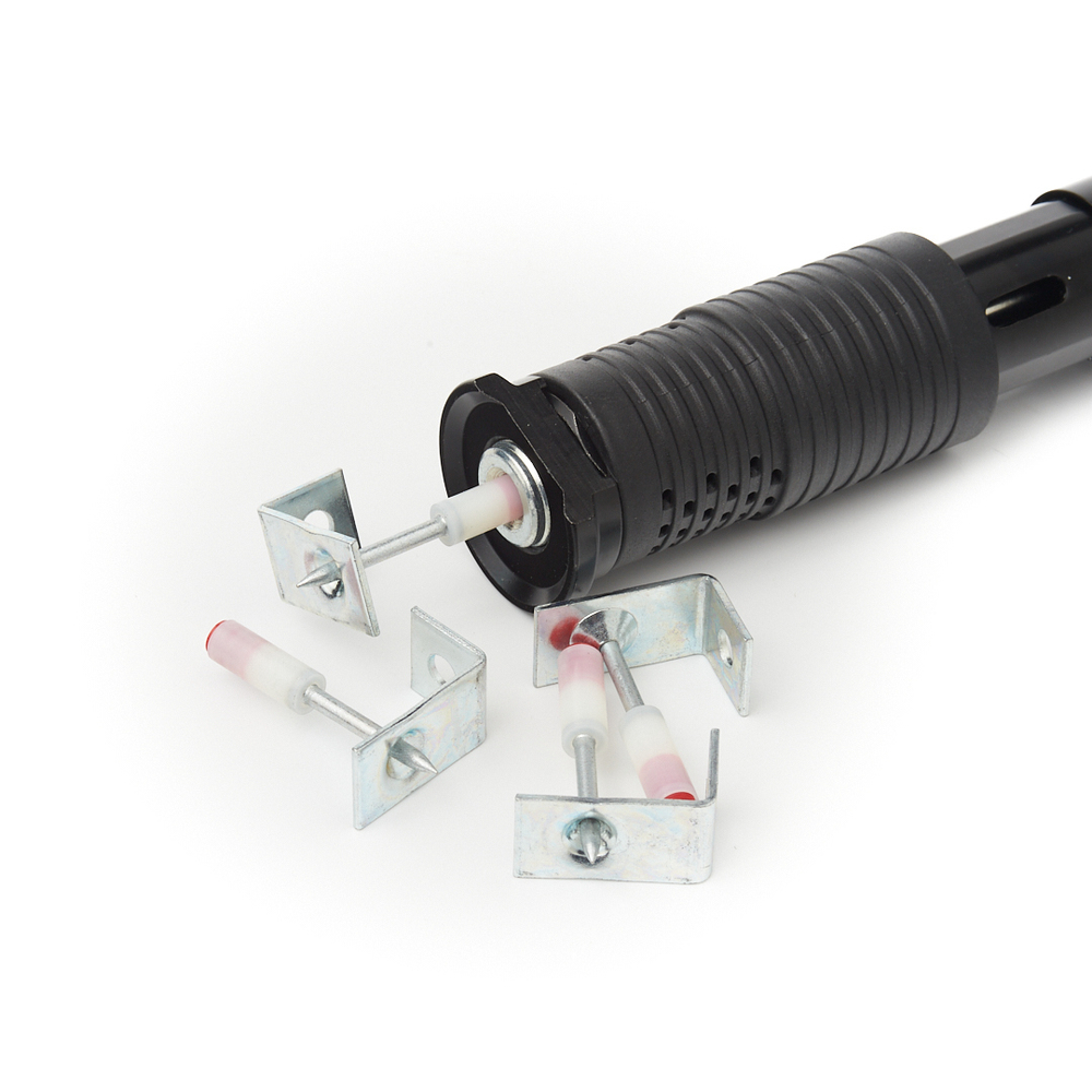 Гвозди монтажные пироксилиновые PA32-P2 (гвоздь-уголок с отверстием, красный, 100 шт/уп) FEDAST Гвозди монтажные пироксилиновые PA32-P2 (гвоздь-уголок с отверстием, красный, 100 шт/уп) FEDAST