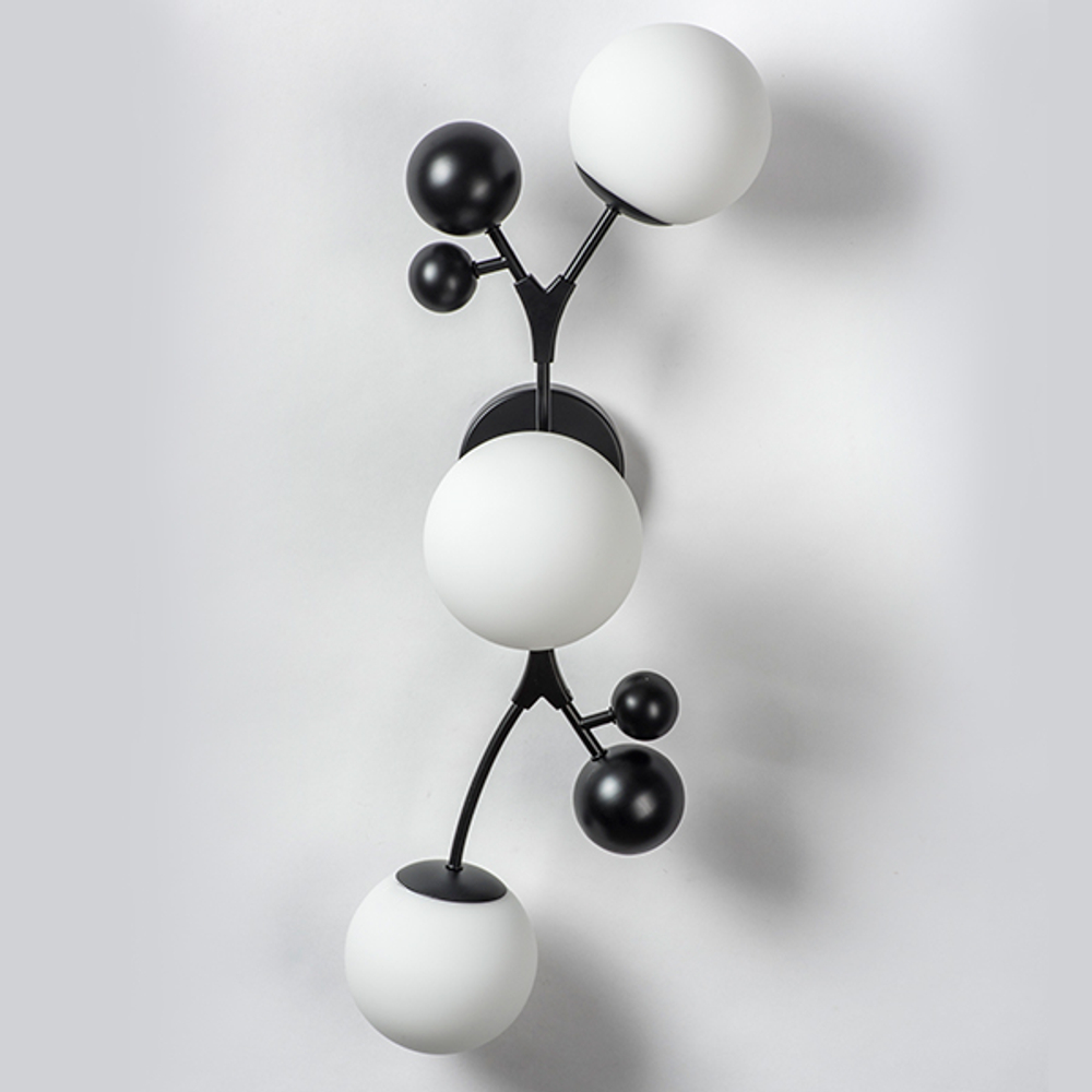 815537 Бра CROCO 3х5W (led) G9 ЧЕРНЫЙ МАТОВЫЙ/БЕЛЫЙ