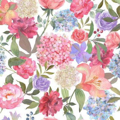 Цветочный акварельный паттерн