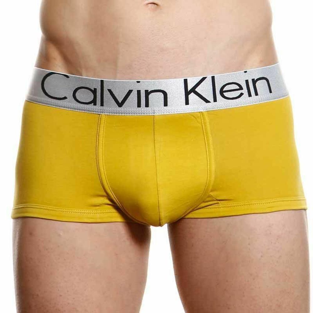 Мужские трусы хипсы горчичные Calvin Klein Boxer Steel Mustard