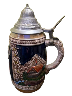 Кружка пивная (керамика с оловянной крышкой) Gerz