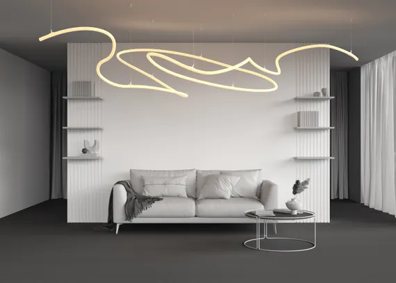 Гибкий неон круглый 360° с фиксацией изгибов D25 24В 20Вт/м 3000К IP65 5м Led Strip 20306