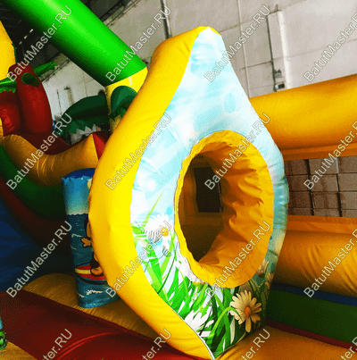 Батут с горкой "В гостях у жирафа", 8*4*5 м