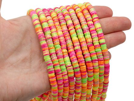 Нить каучуковых бусин 6мм, с перламутрово-золотистым эффектом