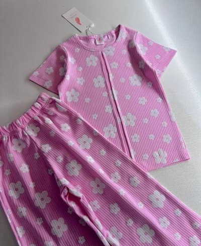 Розовый цветок - двойка для девочек 2 600 тг./шт. (оптом - цена за 5 размеров)