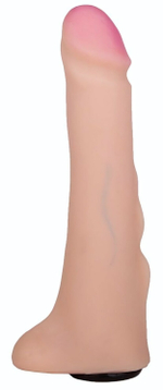 Реалистичная насадка с мошонкой REAL Standard - 18 см. (Цвет: телесный)