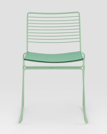 Стул обеденный металлический Hero зеленый с подушкой