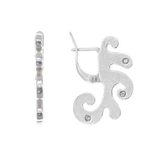 "Осьминог" серьги в серебряном покрытии из коллекции "Нимфа" от Jenavi  с английским замком